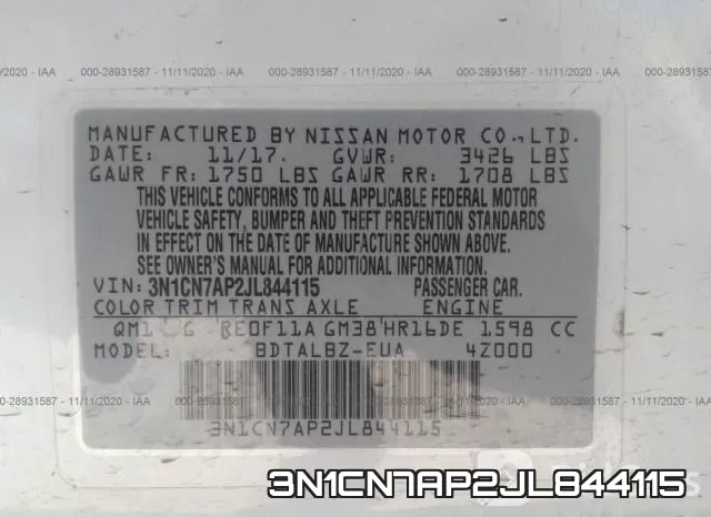 3N1CN7AP2JL844115 фото 10