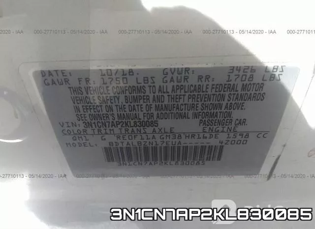 3N1CN7AP2KL830085 фото 10