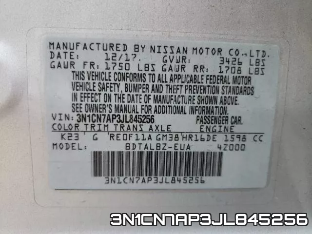 3N1CN7AP3JL845256 фото 2