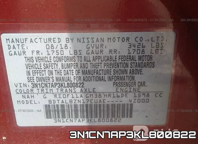 3N1CN7AP3KL800822 фото 10