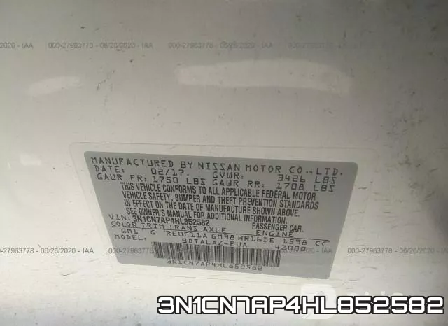 3N1CN7AP4HL852582 фото 8