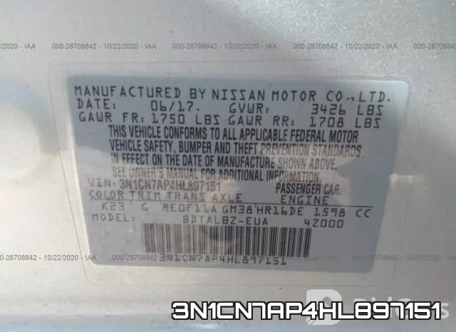 3N1CN7AP4HL897151 фото 10