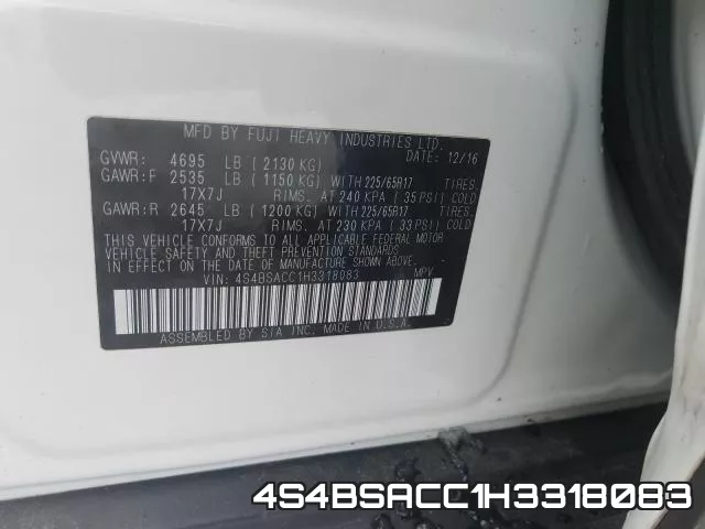 4S4BSACC1H3318083 фото 2