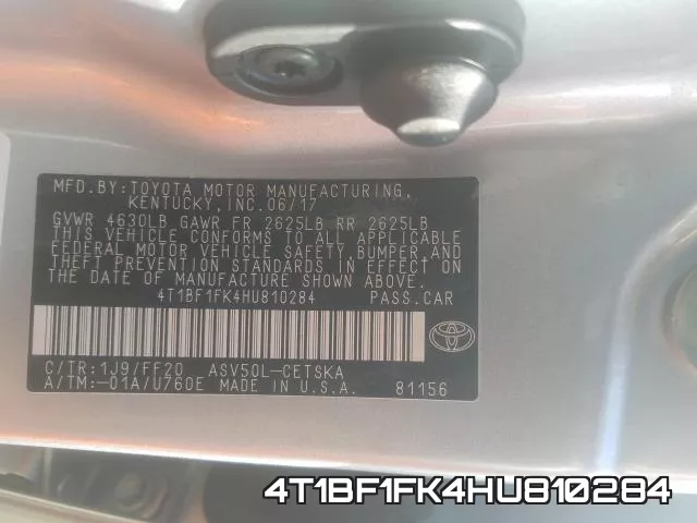 4T1BF1FK4HU810284 фото 2