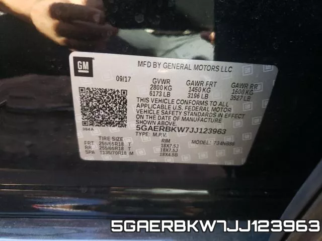 5GAERBKW7JJ123963 фото 2