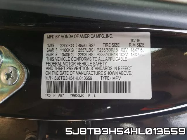 5J8TB3H54HL013659 фото 2