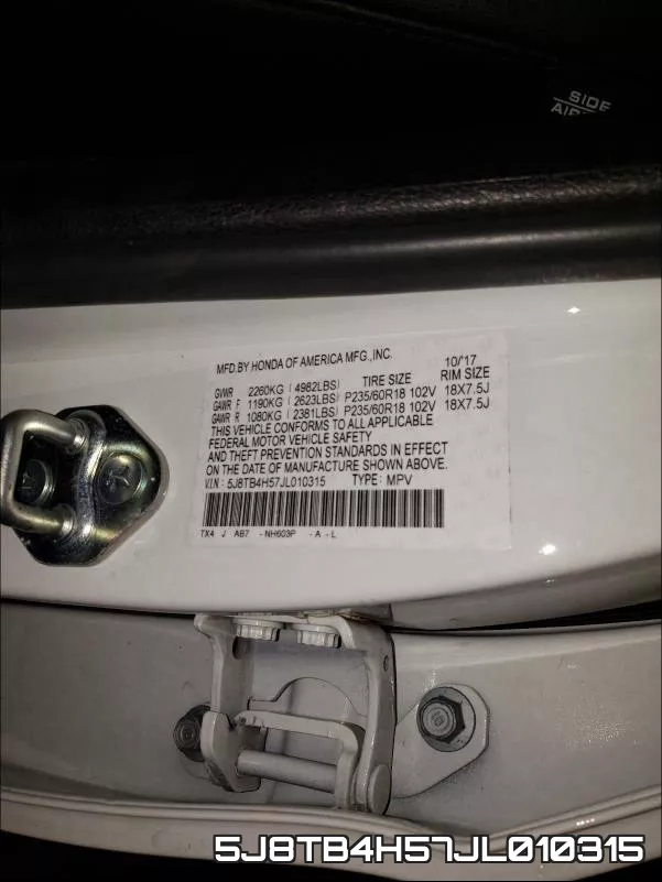 5J8TB4H57JL010315 фото 2