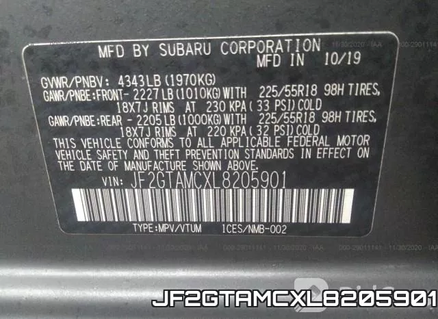 JF2GTAMCXL8205901 фото 10