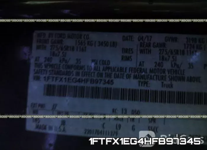 1FTFX1EG4HFB97345 фото 10