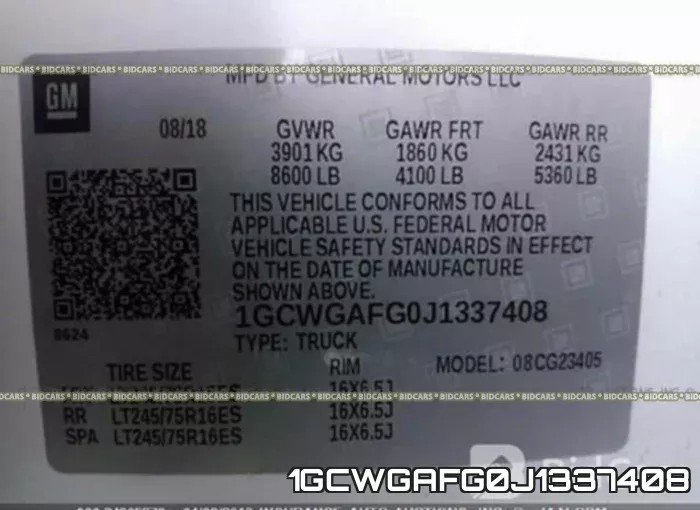 1GCWGAFG0J1337408 фото 9
