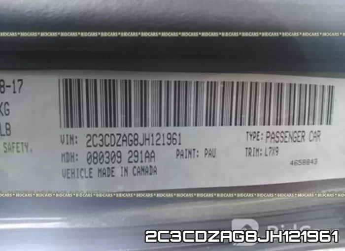 2C3CDZAG8JH121961 фото 10