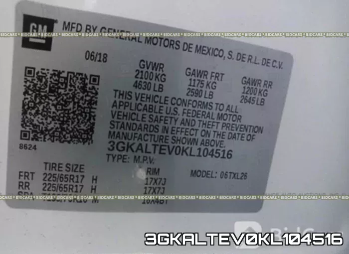3GKALTEV0KL104516 фото 10