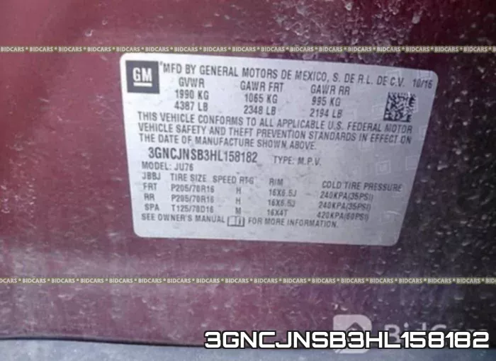 3GNCJNSB3HL158182 фото 10