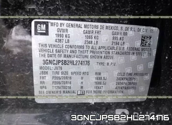 3GNCJPSB2HL274176 фото 10