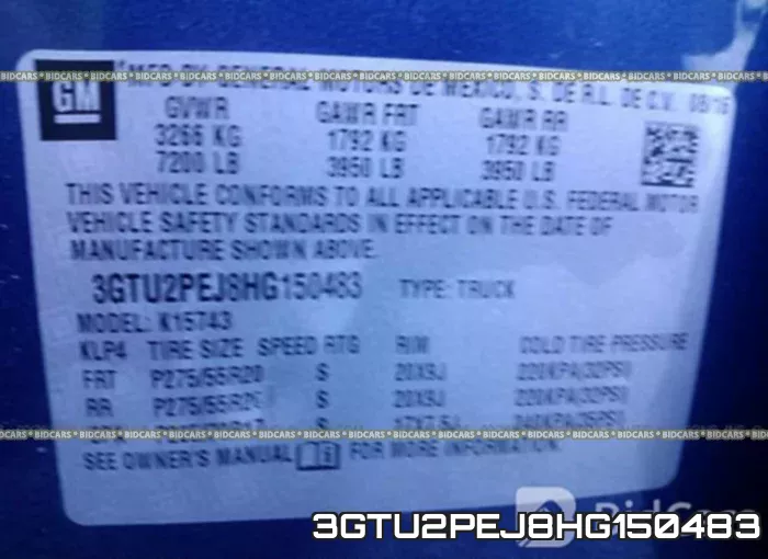 3GTU2PEJ8HG150483 фото 10