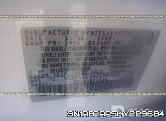 3N1AB7AP5HY229684 фото 10
