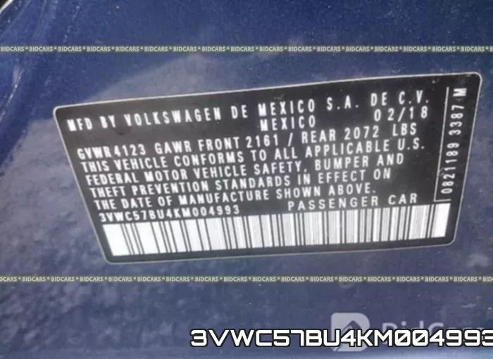 3VWC57BU4KM004993 фото 10