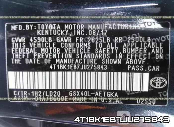 4T1BK1EB7JU275843 фото 10