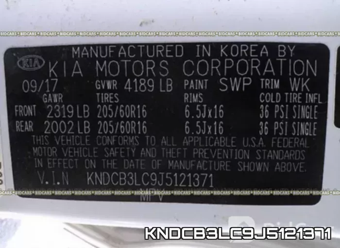 KNDCB3LC9J5121371 фото 10