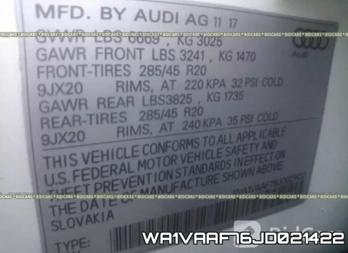 WA1VAAF76JD021422 фото 9