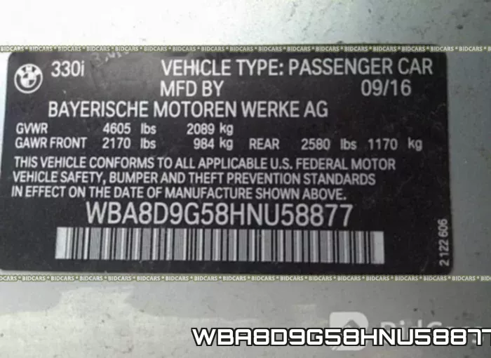 WBA8D9G58HNU58877 фото 10