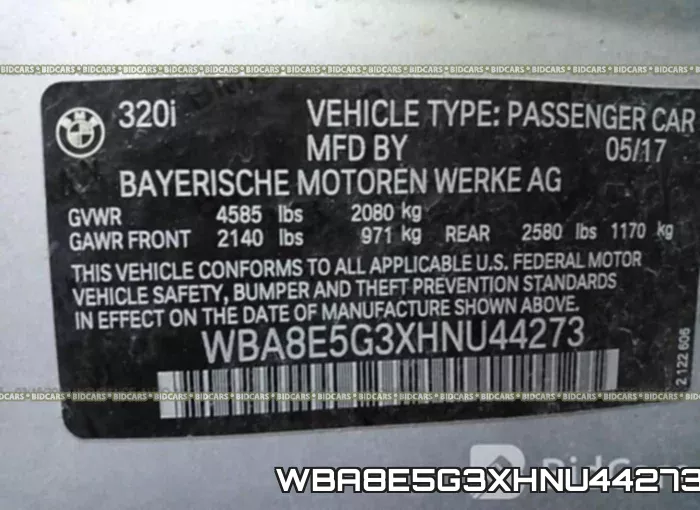 WBA8E5G3XHNU44273 фото 10
