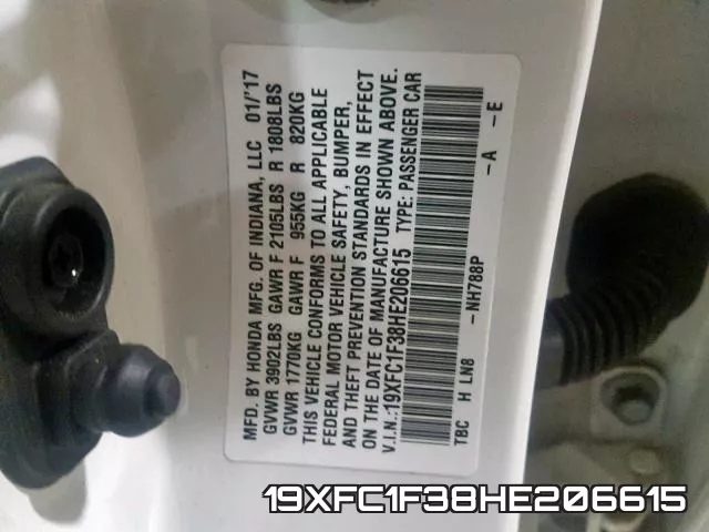 19XFC1F38HE206615 фото 2