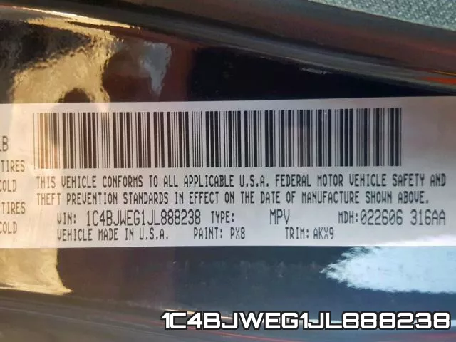 1C4BJWEG1JL888238 фото 2