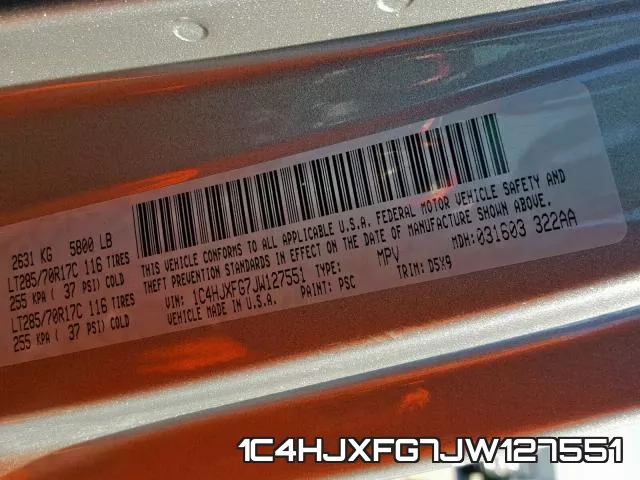 1C4HJXFG7JW127551 фото 2