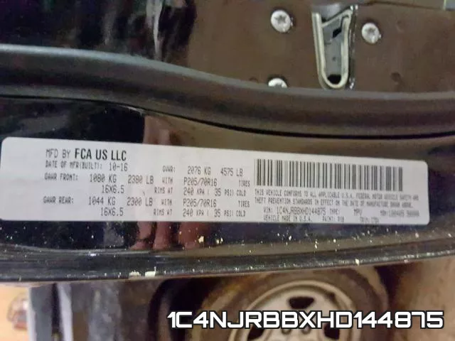 1C4NJRBBXHD144875 фото 2