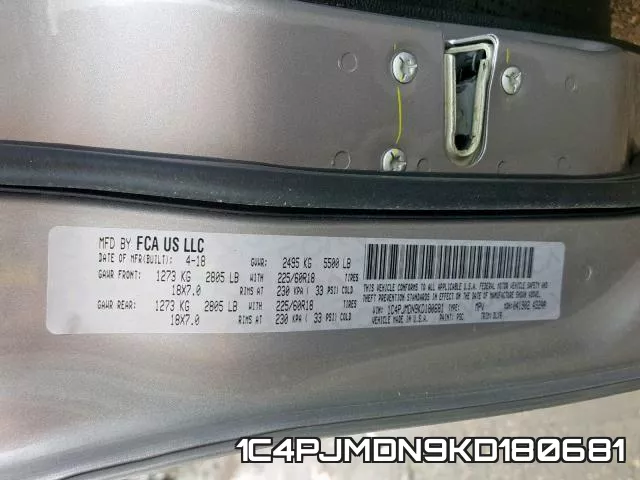 1C4PJMDN9KD180681 фото 2
