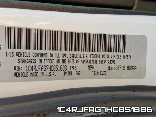 1C4RJFAG7HC851886 фото 2