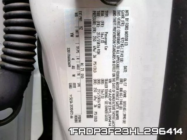 1FADP3F23HL296414 фото 2