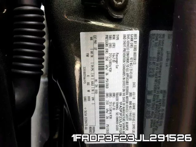 1FADP3F23JL291526 фото 2