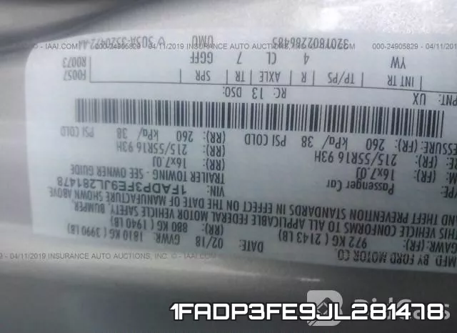 1FADP3FE9JL281478 фото 9