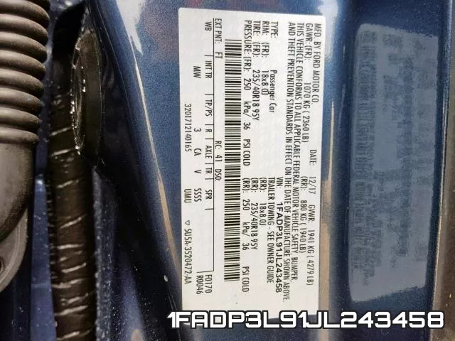 1FADP3L91JL243458 фото 2