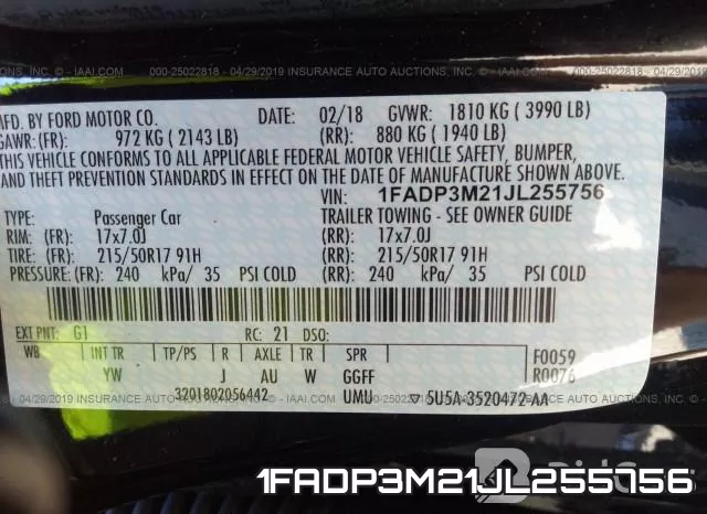 1FADP3M21JL255756 фото 10