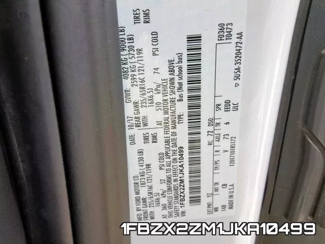 1FBZX2ZM1JKA10499 фото 2