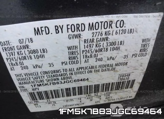 1FM5K7B83JGC69464 фото 10