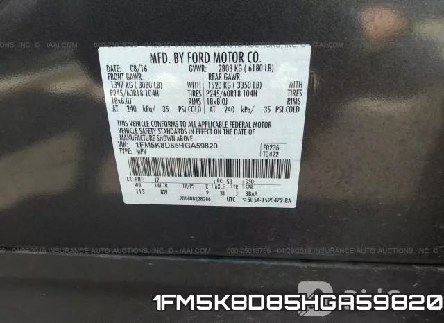 1FM5K8D85HGA59820 фото 10