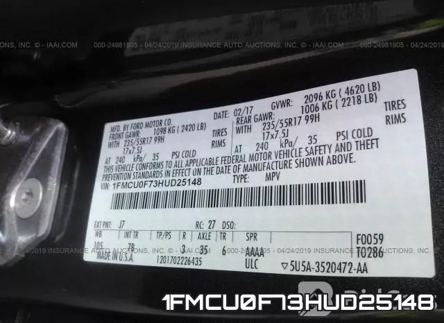 1FMCU0F73HUD25148 фото 10