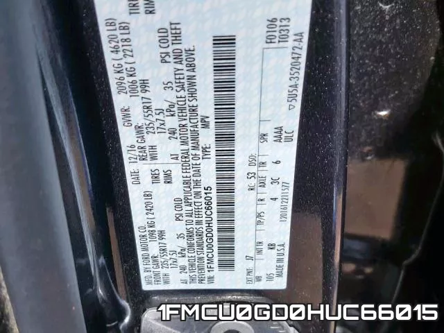 1FMCU0GD0HUC66015 фото 2