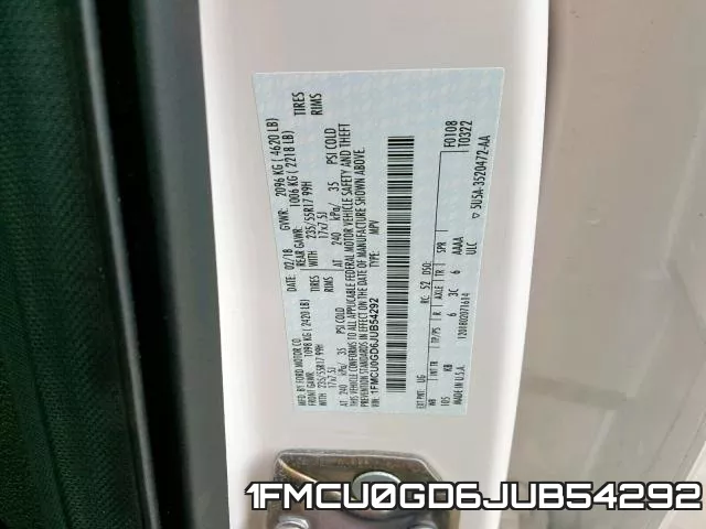 1FMCU0GD6JUB54292 фото 2
