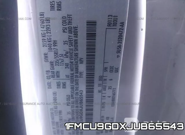 1FMCU9GDXJUB65543 фото 10