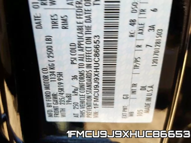 1FMCU9J9XHUC86653 фото 2