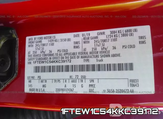 1FTEW1C54KKC39172 фото 9