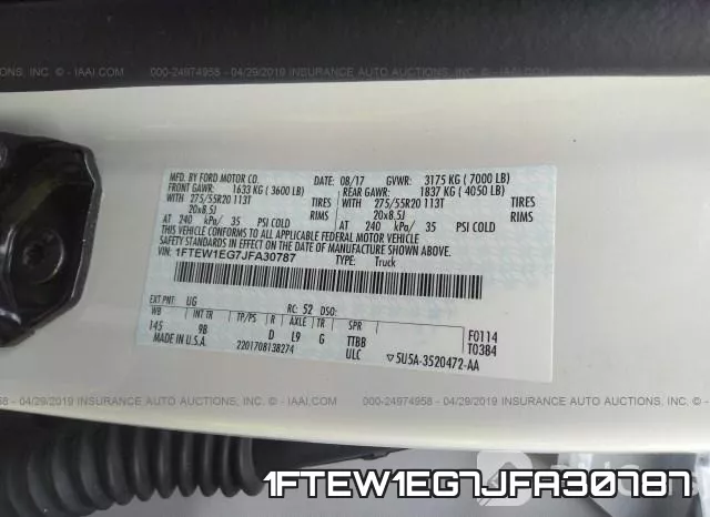 1FTEW1EG7JFA30787 фото 10