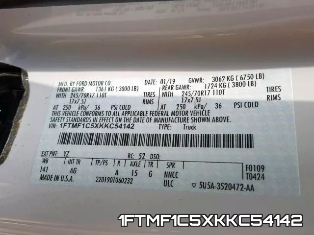1FTMF1C5XKKC54142 фото 2