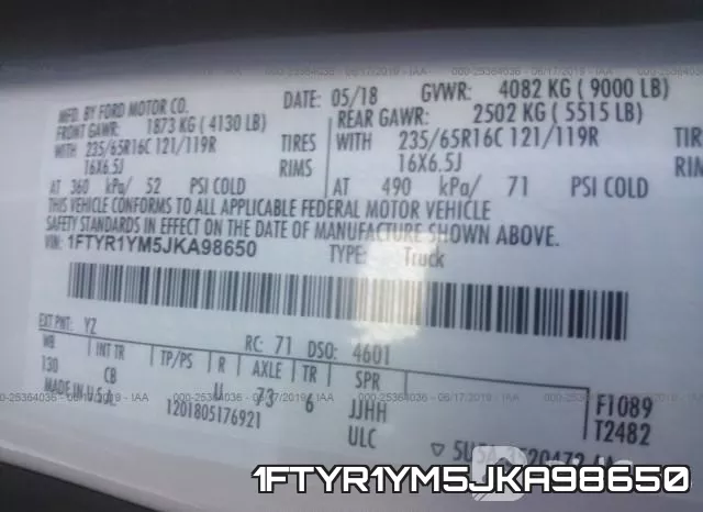 1FTYR1YM5JKA98650 фото 10