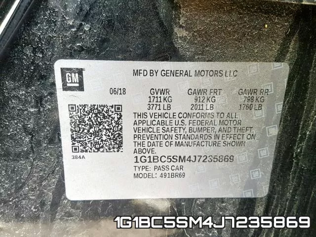 1G1BC5SM4J7235869 фото 2
